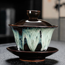 Load image into Gallery viewer, Chinese Traditions Gai Wan Tea Set Bone Kung Fu TeaSet Gaiwan Tea cup Porcelain bowl Set For Travel Beautiful And Easy Kettle