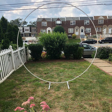 Load image into Gallery viewer, wedding props birthday party decor wrought iron circle round ring arch backdrop arch lawn artificial flower row stand wall shelf
